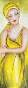 Weiblichkeit und Eleganz mit Hut, Kunst Atelier, Malerin, Frauenporträt, Hut, Acrylkunst