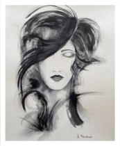 schwarz weiß Bild abstrakt gezeichnet