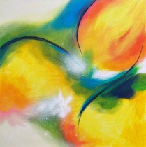 Lebenskraft, Kunst Atelier, Acrylbild, Abstrakt, bunt, Antje Meischner 