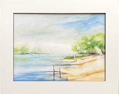 Landschaft, Aquarell Bild, Kunst Atelier, Antje Meischner, Bäume, Wolken, Wasser
