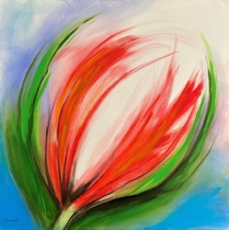 Blütenfantasie, Acryl Bild, Kunst Atelier, Antje Meischner, abstrakt, farbig, Blumen