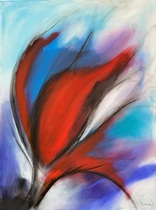 Blütenfantasie, Acryl Bild, Kunst Atelier, Antje Meischner, abstrakt, farbig, Blumen