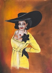 Art Deco, Momente-Frau im modernen Stil, Weiblichkeit, Acryl Bild, Kunst Atelier, Antje Meischner, handgemalte Frauenbilder