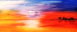 Landschaft, Acryl Bild, Kunst Atelier, Antje Meischner, abstrakt, farbig, Wolken, Wasser