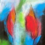 Blütenfantasie, Acryl Bild, Kunst Atelier, Antje Meischner, abstrakt, farbig, Blumen